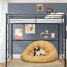 Load image into Gallery viewer, Twin Loft Bed Frame with 2 Ladders Full-length Guardrail -Black
