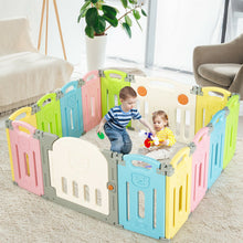 Load image into Gallery viewer, Foldable Baby Playpen 14 Panel Activity Center Safety Play Yard-Multicolor