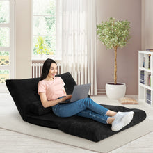 Load image into Gallery viewer, 6-Position Adjustable Sleeper Lounge Couch with 2 Pillows-Black