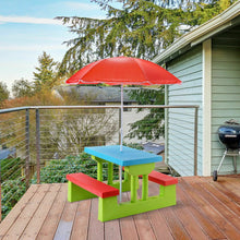 Load image into Gallery viewer, Kids Picnic Folding Table and Bench with Umbrella