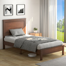 Load image into Gallery viewer, Twin Size Platform Bed Frame with Rubber Wood Leg-Walnut