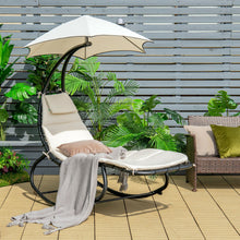 Load image into Gallery viewer, Hammock Swing Lounger Chair with Shade Canopy-Beige