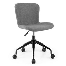 Load image into Gallery viewer, Mid Back Armless Office Chair Adjustable Swivel Linen Task Chair-Gray