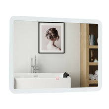 Load image into Gallery viewer, LED Wall-mounted Bathroom Rounded Arc Corner Mirror with Touch
