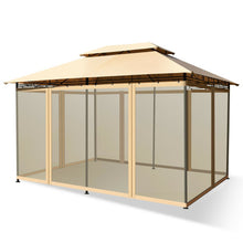Load image into Gallery viewer, 10 Feet x 13 Feet Tent Canopy Shelter with Removable Netting Sidewall-Tan