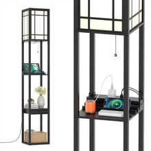 Load image into Gallery viewer, Modern Floor Lamp with Shelves and Drawer