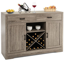 Load image into Gallery viewer, Wooden Kitchen Storage Buffet Cabinet with 2 Drawer and Wine Rack