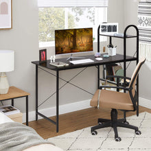 Load image into Gallery viewer, Reversible Computer Desk Study Workstation Home Office 4-tier Bookshelf-Brown