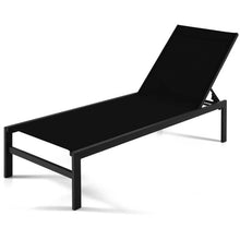 Load image into Gallery viewer, 6-Position Chaise Lounge Chairs with Rustproof Aluminium Frame-Black