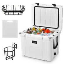 Load image into Gallery viewer, 55 Quart Cooler Portable Ice Chest with Cutting Board Basket for Camping