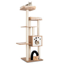Load image into Gallery viewer, Indoor Cat Tree Tower with Platform Scratching Posts-Beige