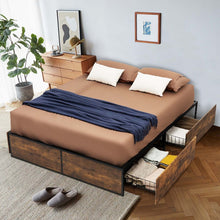 Load image into Gallery viewer, Metal Bed Frame with 4 Drawers-Queen Size
