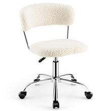 Load image into Gallery viewer, Computer Desk Chair Adjustable Sherpa Office Chair Swivel Vanity Chair-White