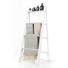 Load image into Gallery viewer, 4-Tier Wall Leaning Ladder Shelf Stand-White