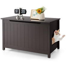 Load image into Gallery viewer, Wooden Cat Litter Box Enclosure with Top Opening Side Table Furniture-Coffee