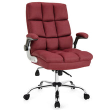 Load image into Gallery viewer, Adjustable Swivel Office Chair with High Back and Flip-up Arm for Home and Office-Red