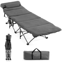 Load image into Gallery viewer, Folding Retractable Travel Camping Cot with Mattress and Carry Bag-Gray