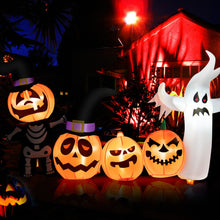 Load image into Gallery viewer, 7.5 Feet Long Halloween Inflatable Spooky Ghost and Pumpkin Decor with Lights