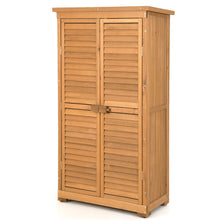 Load image into Gallery viewer, Outdoor Wooden Garden Tool Storage Cabinet-Natural