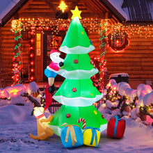 Load image into Gallery viewer, 7 Feet Inflatable Christmas Tree with Santa Claus and Dog