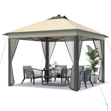 Load image into Gallery viewer, 11 x 11 Feet Portable Outdoor Patio Folding Gazebo with Led Lights -Coffee