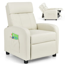 Load image into Gallery viewer, Ergonomic PU Leather Kids Recliner Lounge Sofa for 3-12 Age Group-White