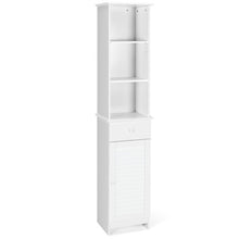 Load image into Gallery viewer, Bathroom Tall Freestanding Storage Cabinet with Open Shelves and Drawer-White