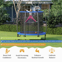 Load image into Gallery viewer, 8 Feet Recreational Trampoline with Basketball Hoop and Net Ladder