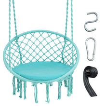 Load image into Gallery viewer, Cushioned Hammock Swing Chair with Hanging Kit-Turquoise