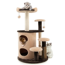 Load image into Gallery viewer, 40 Inch Cat Tree Tower Multi-Level Activity Tree with 2-Tier Cat-Hole Condo-Brown