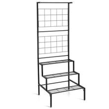 Load image into Gallery viewer, 3-Tier Hanging Plant Stand with Grid Panel Display Shelf