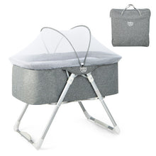 Load image into Gallery viewer, 2-In-1 Baby Bassinet with Mattress and Net-Gray
