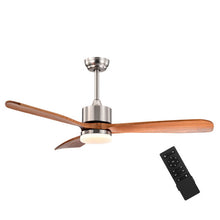 Load image into Gallery viewer, 52 Inch Reversible Ceiling Fan with LED Light and Adjustable Temperature-Silver
