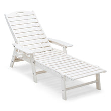 Load image into Gallery viewer, Weatherproof Patio Lounge Chair with Adjustable Back and Cup Holder-White