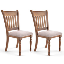 Load image into Gallery viewer, 2 Pieces Vintage Wooden Upholstered Dining Chair Set with Padded Cushion