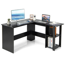 Load image into Gallery viewer, L Shaped Corner Computer Desk with Storage Shelves