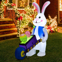 Load image into Gallery viewer, Inflatable Easter Rabbit Decoration with Pushing Cart