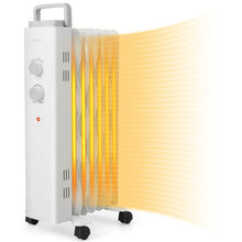 Load image into Gallery viewer, 1500W Oil Filled Space Heater with Universal Wheels and 3-Level Heat-White