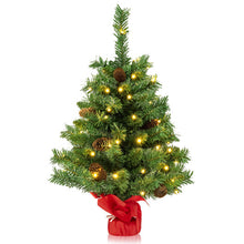Load image into Gallery viewer, 25 Inch Pre-lit Mini Tabletop Christmas Tree with 50 LED Lights
