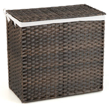 Load image into Gallery viewer, 10L 3-Section Laundry Hamper with Liner Bag and Handle-Brown