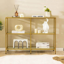 Load image into Gallery viewer, 3-Tier 12D x 29W Inch Console Table with Tempered Glass Shelf-39.5 inches
