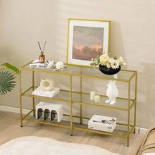 Load image into Gallery viewer, 3-Tier 12D x 29W Inch Console Table with Tempered Glass Shelf-51.5 inches