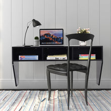 Load image into Gallery viewer, Wall Mounted Floating Sturdy Computer Table with Storage Shelf-Black