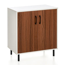 Load image into Gallery viewer, Wood Buffet Side Cabinet with 2 Doors and 5-Position Adjustable Shelf-Walnut