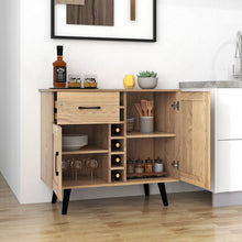 Load image into Gallery viewer, 2-Door Buffet Sideboard with 6-Bottle Wine Rack Drawer