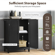 Load image into Gallery viewer, 2-Door Freee-Standing Bathroom Cabinet with Shelf-Black