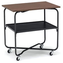 Load image into Gallery viewer, 2-Tier End Table with Metal Storage Shelf and Foldable Frame-Brown