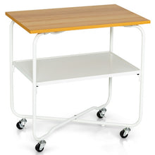 Load image into Gallery viewer, 2-Tier End Table with Metal Storage Shelf and Foldable Frame-Natural