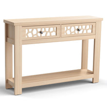 Load image into Gallery viewer, 2-Tier Console Table with Drawers and Open Storage Shelf-Natural