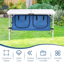 Load image into Gallery viewer, Height Adjustable Folding Camping Table-Blue
